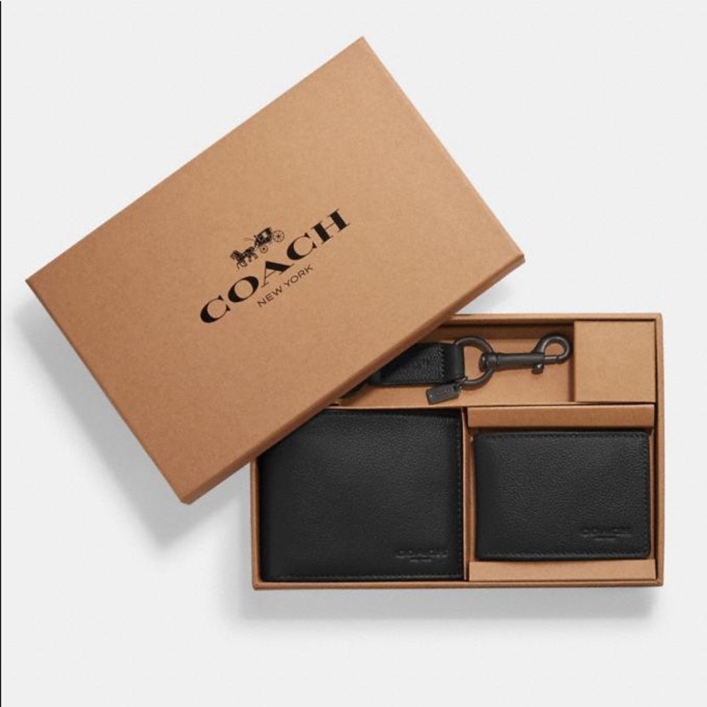 Coach Compact ID Wallet Sport Calf Gift Set